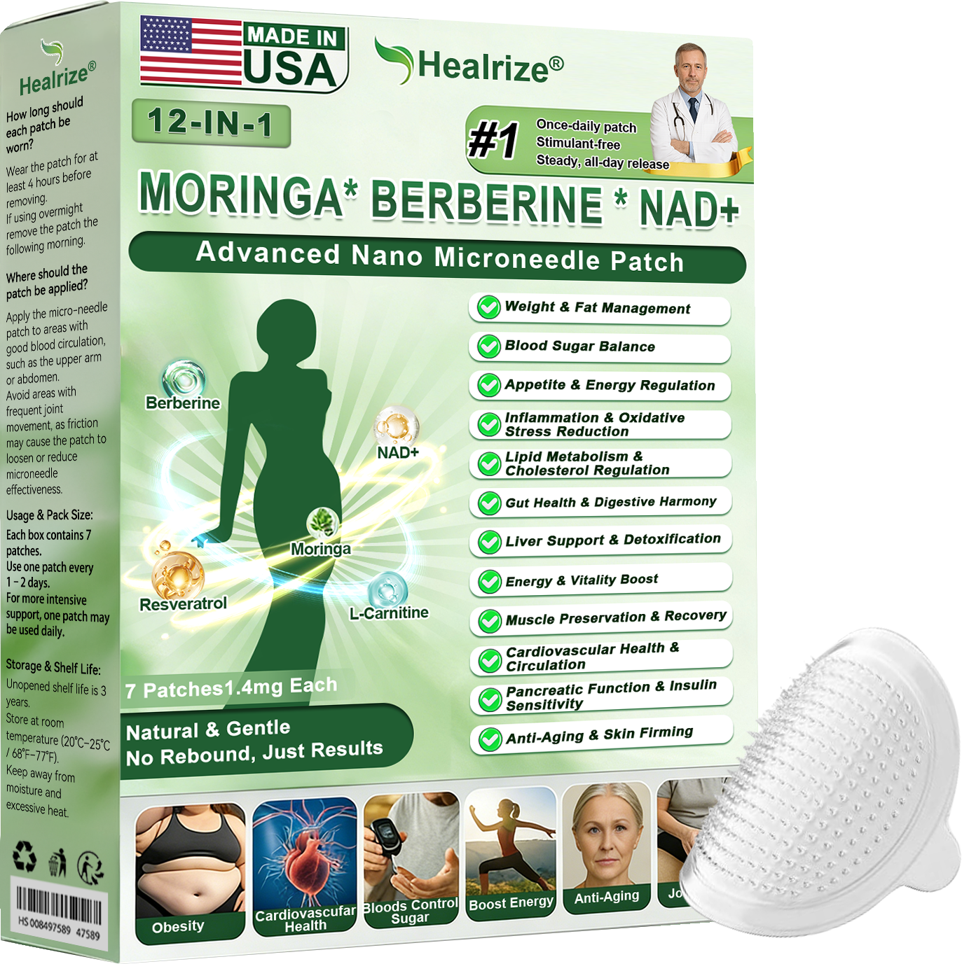 𝑶𝒇𝒇𝒊𝒄𝒊𝒂𝒍 𝑺𝒕𝒐𝒓𝒆 | 👩⚕️ H𝐞a𝐥r𝐢z𝐞® 1𝟐-𝐈N-1 M𝐨r𝐢n𝐠a * B𝐞r𝐛e𝐫i𝐧e * N𝐀D+ 𝐀d𝐯a𝐧c𝐞d N𝐚n𝐨 𝐌i𝐜r𝐨n𝐞e𝐝l𝐞 𝐏a𝐭c𝐡 (𝐎𝐧𝐜𝐞 𝐃𝐚𝐢𝐥𝐲, 𝐯𝐢𝐬𝐢𝐛𝐥𝐞 𝐜𝐡𝐚𝐧𝐠𝐞𝐬 𝐢𝐧 𝟕 𝐝𝐚𝐲𝐬)🔥F𝐨r 𝐎𝐛𝐞𝐬𝐢𝐭𝐲, 𝐋o𝐨s𝐞 𝐒k𝐢n, 𝐃𝐢𝐚𝐛𝐞𝐭𝐞𝐬, 𝐒𝐥𝐞𝐞𝐩 𝐀𝐩𝐧𝐞𝐚, 𝐀𝐧𝐝 𝐉𝐨𝐢𝐧𝐭 𝐈𝐬𝐬𝐮𝐞𝐬🥒🎍