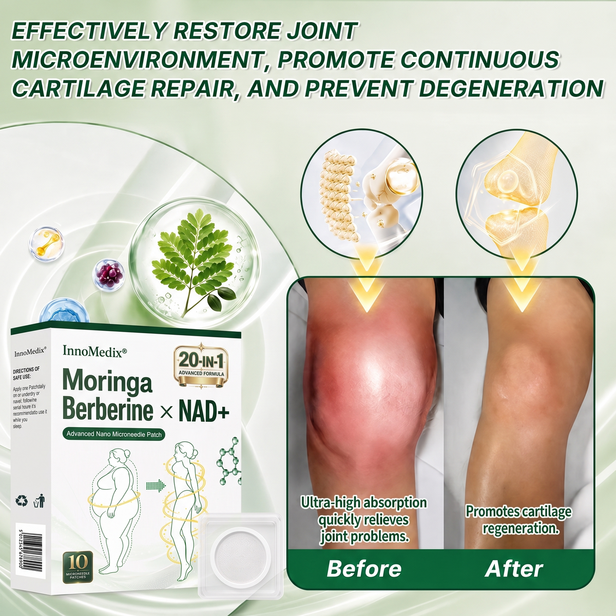 🔥 Limited Time Sale: InnoMedix® 20-IN-1 Nano Microneedle Patch — Moringa + Berberine + NAD+ | 1 Patch Daily Metabolism Support
