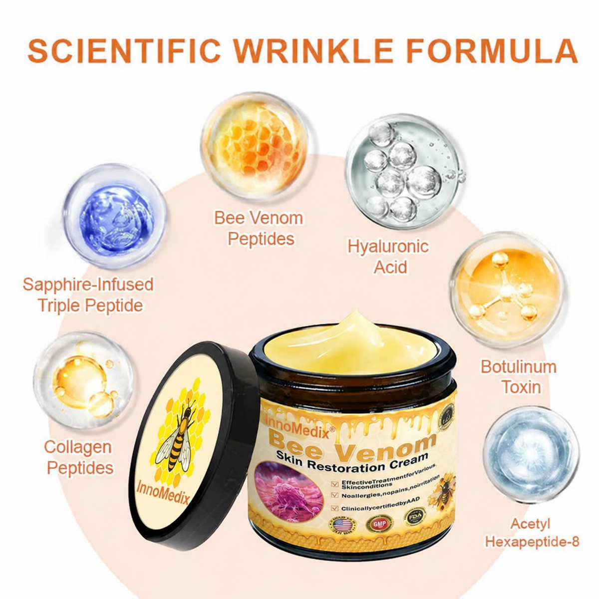 💫🧑‍⚕️InnoMedix® Bee venom Pro Comprehensive Cream —Tightening for Skin Types 🔥