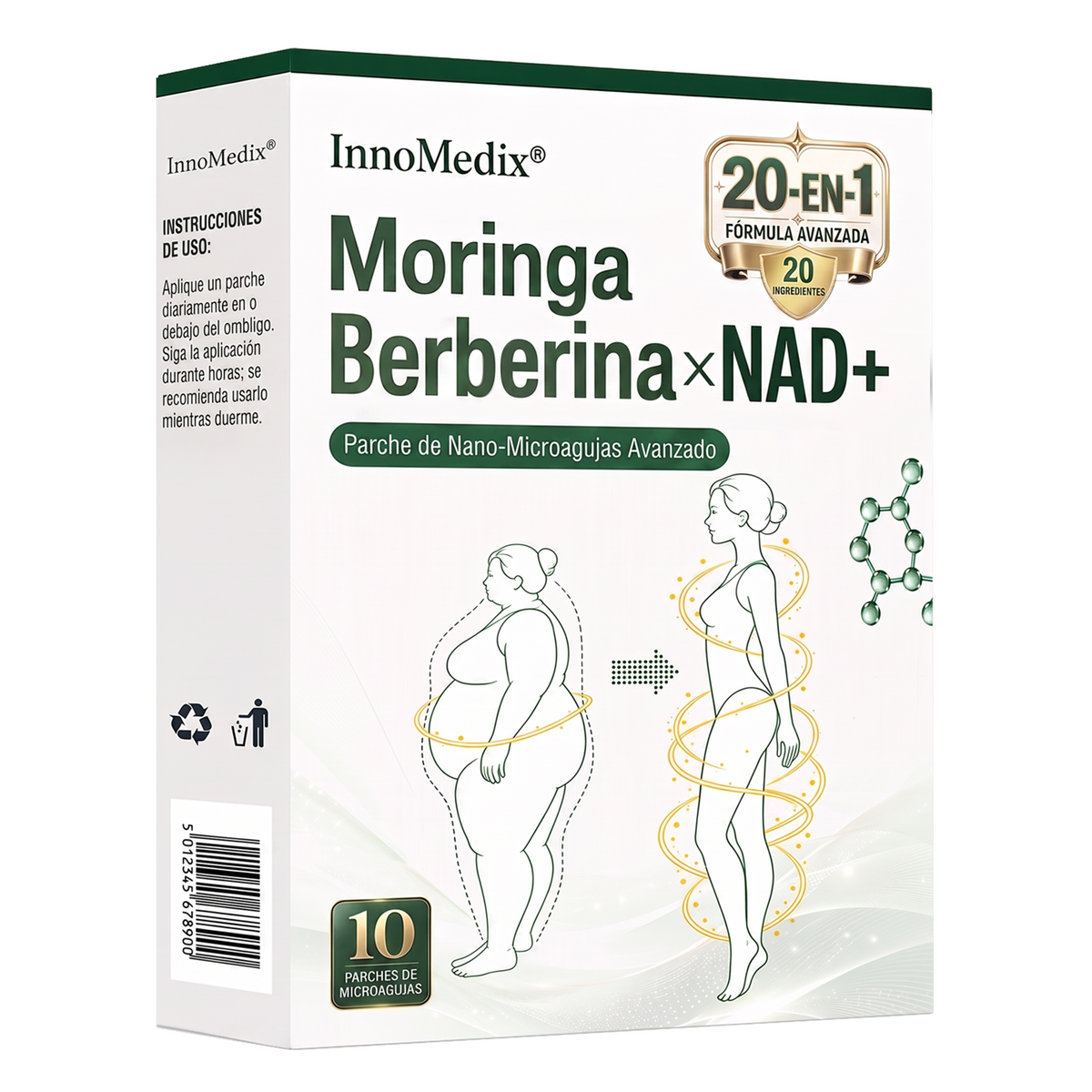 InnoMedix®👩‍⚕️🔥 Moringa Berberina x NAD+ 20-EN-1 Parche Avanzado de Nano-Microagujas (Aplicar solo una vez al día – cambios visibles en tan solo 7 días.)