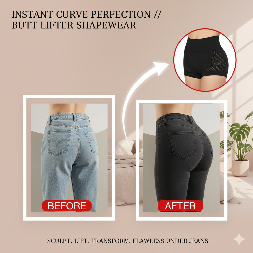 High-Waist Butt Lifter Shapewear: Tummy Control Hip Enhancer Panties - Padded Seamless Booty Boost & Fake Buttocks Push-Up Underwear for Women
