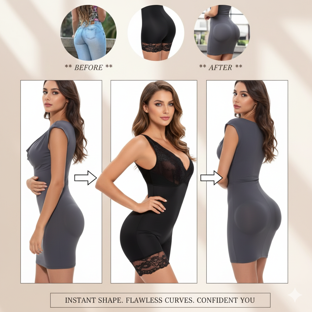 Lace Corset Waist Trainer for Women Full Body Shaper Bodysuit Postpartum Recovery Slimming Shapewear Tummy Control Underwear
